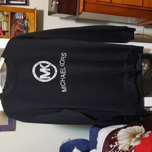 NWOT Designer Inspired Black Logo Crewneck Sweatshirt Size Medium